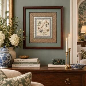 Vintage Chinese Silk Embroidery Framed Butterfly Botanical Textile Art